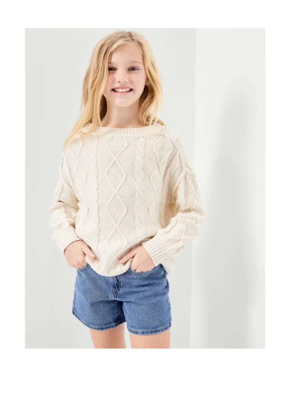 High-Waisted Jean Midi Shorts for Girls Old Navy 7